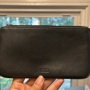 Coach Black Leather Toiletry Bag